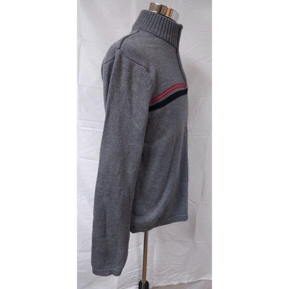 Eddie Bauer Mens Large Grey 1/4 Zip Tight Knit Pullover Heavyweight Sweater - Picture 6 of 14